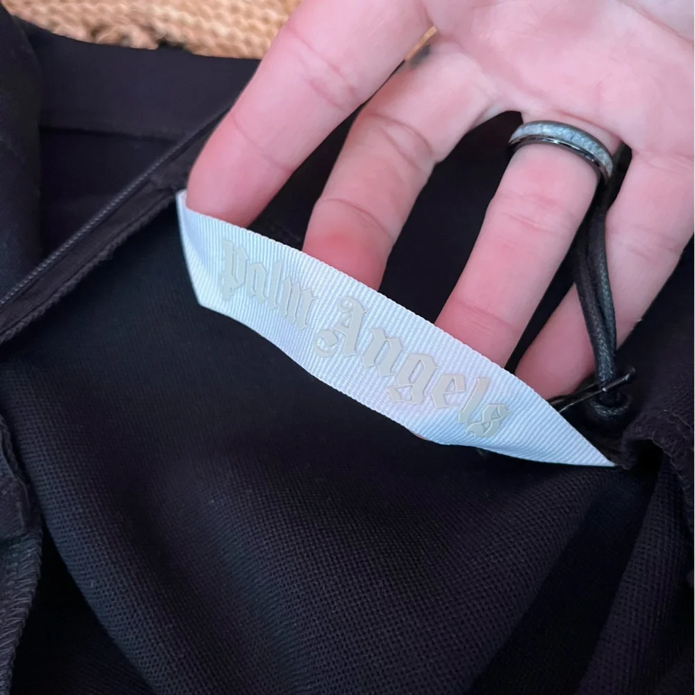 NWT Palm Angels Stripe Detail Track Mini Skirt Pockets Black Off White Authentic - Picture 12 of 16